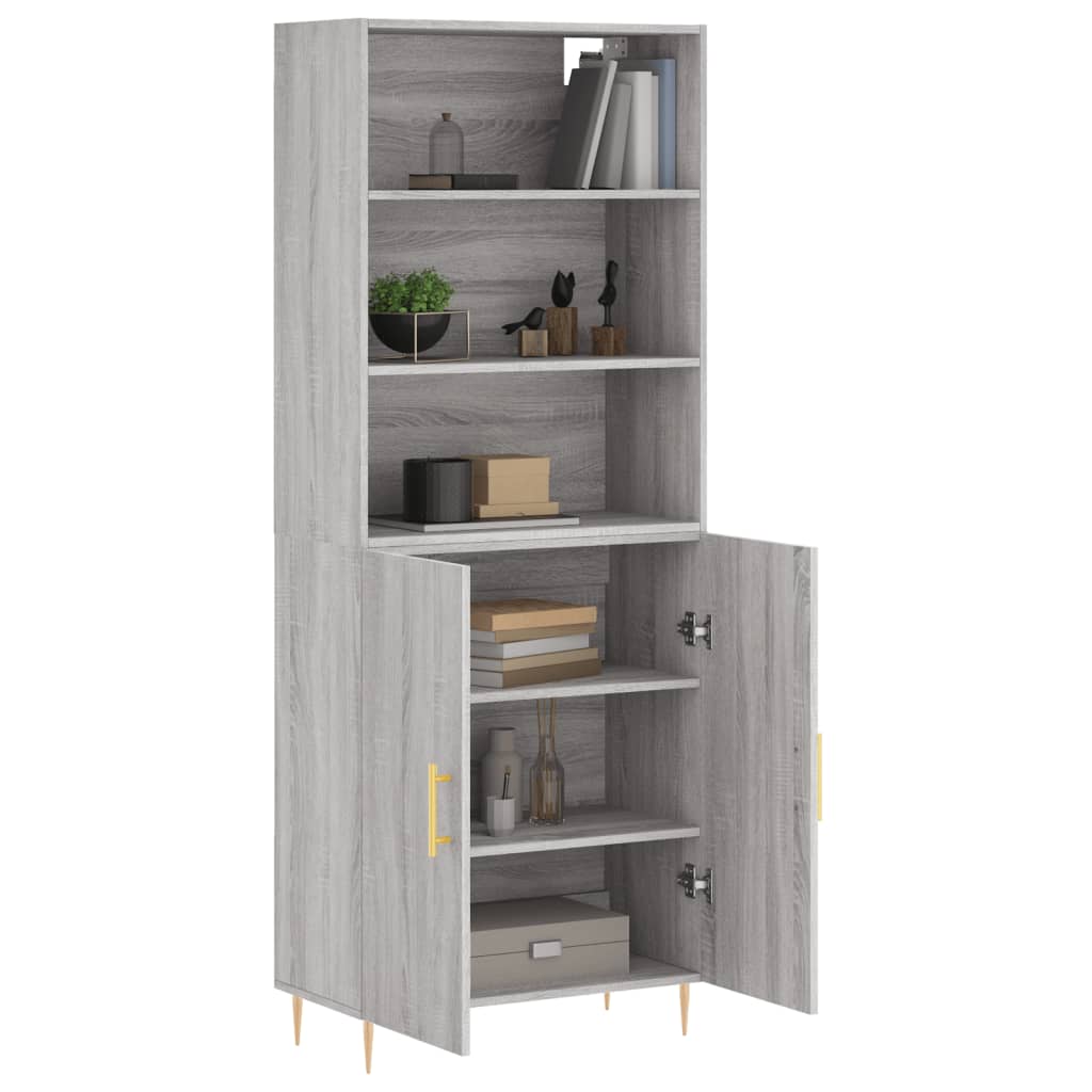 Buffet haut Sonoma gris 69,5x34x180 cm Bois d'ingénierie - XIOS