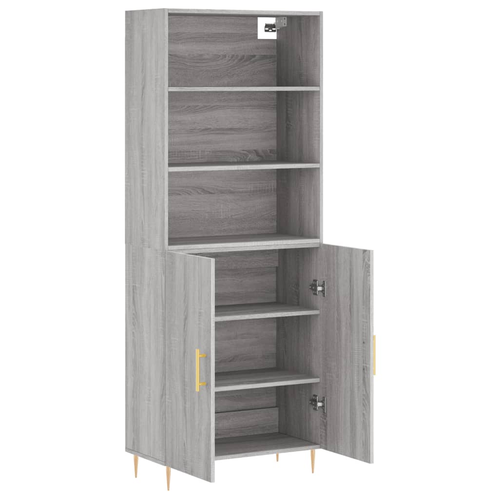 Buffet haut Sonoma gris 69,5x34x180 cm Bois d'ingénierie - XIOS