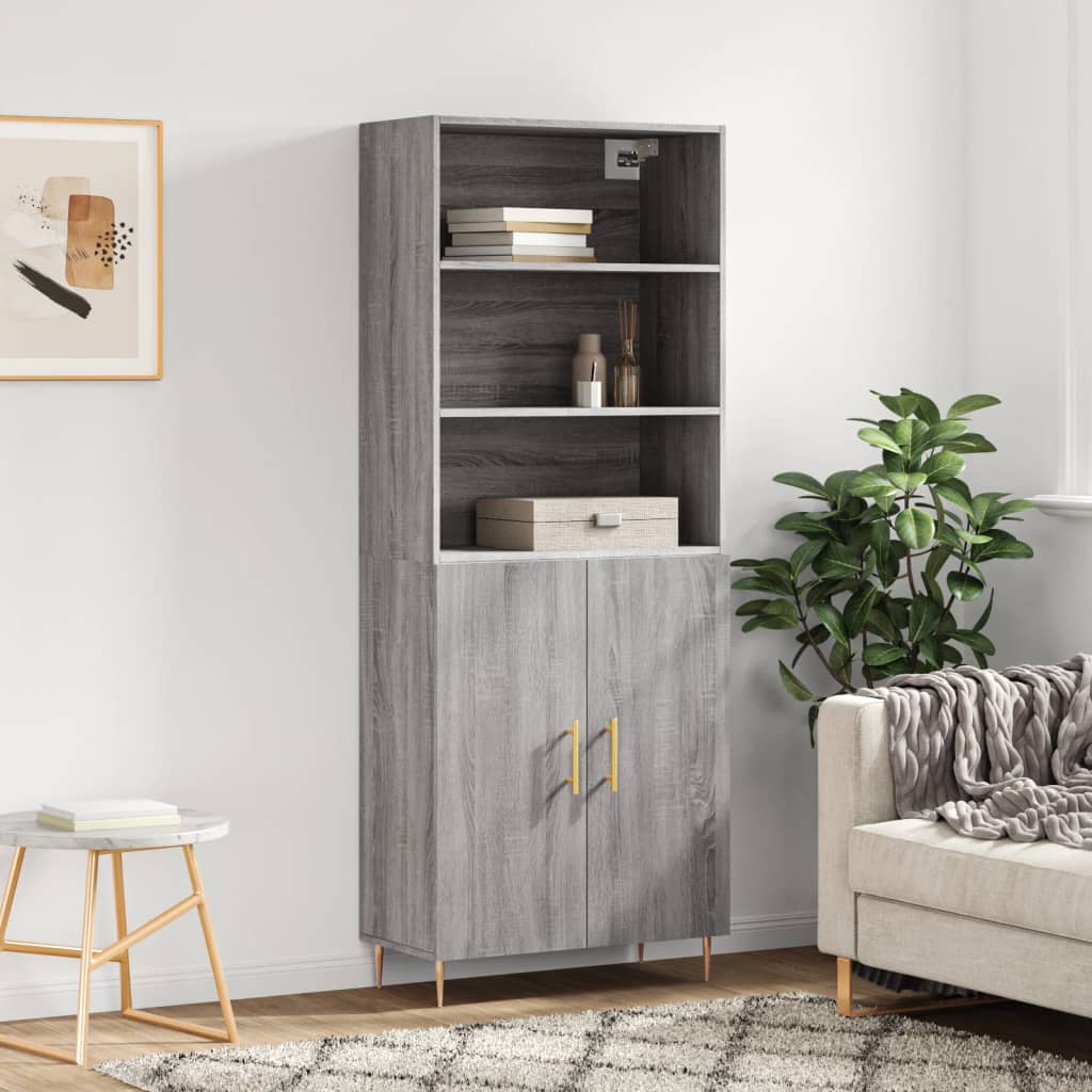 Buffet haut Sonoma gris 69,5x34x180 cm Bois d'ingénierie - XIOS