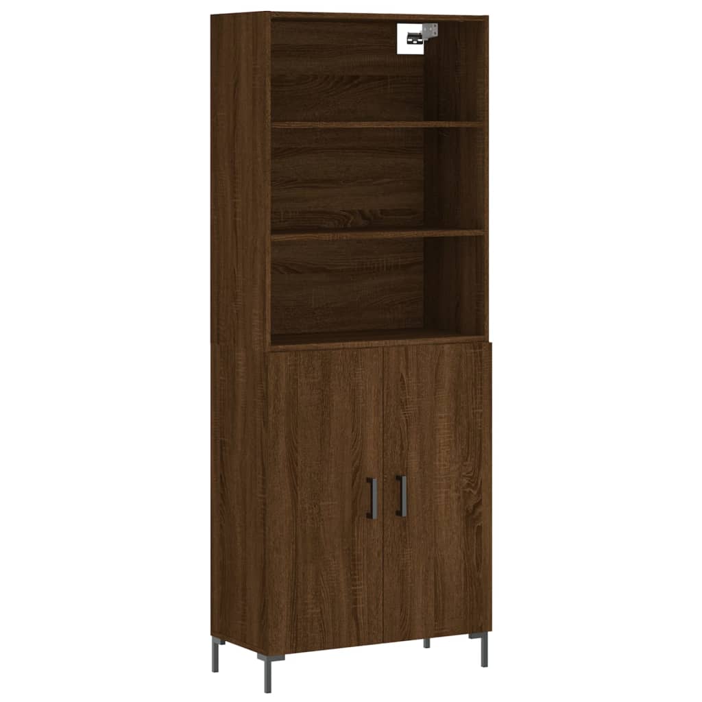 Buffet haut Chêne marron 69,5x34x180 cm Bois d'ingénierie - XIOS