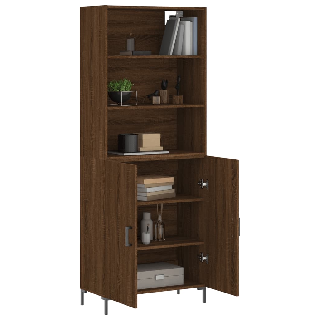 Buffet haut Chêne marron 69,5x34x180 cm Bois d'ingénierie - XIOS