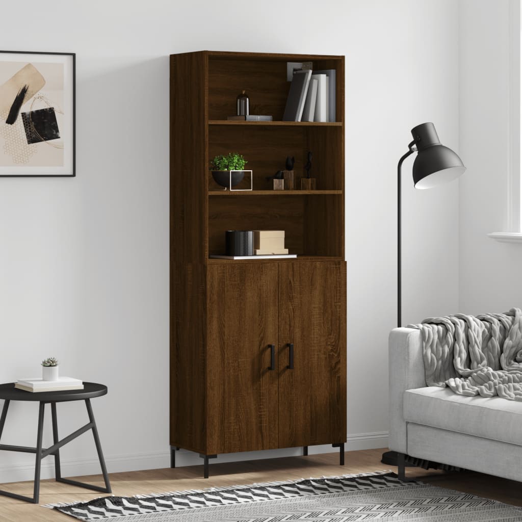 Buffet haut Chêne marron 69,5x34x180 cm Bois d'ingénierie - XIOS