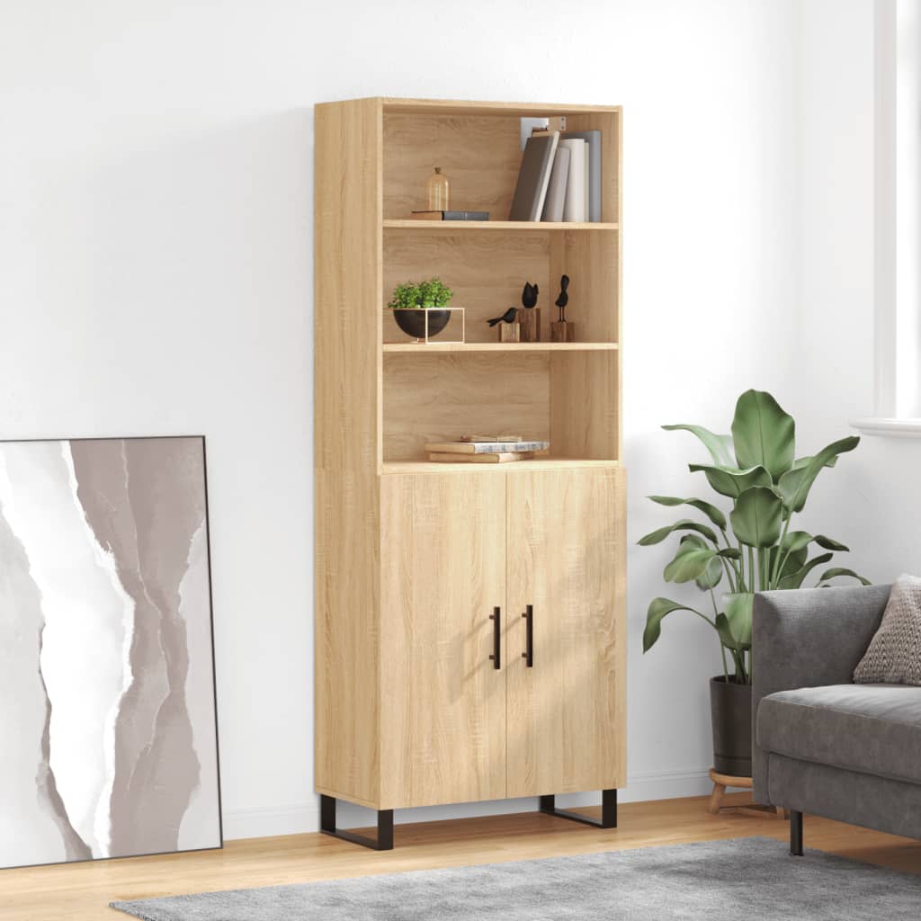 Buffet haut Chêne sonoma 69,5x34x180 cm Bois d'ingénierie - XIOS