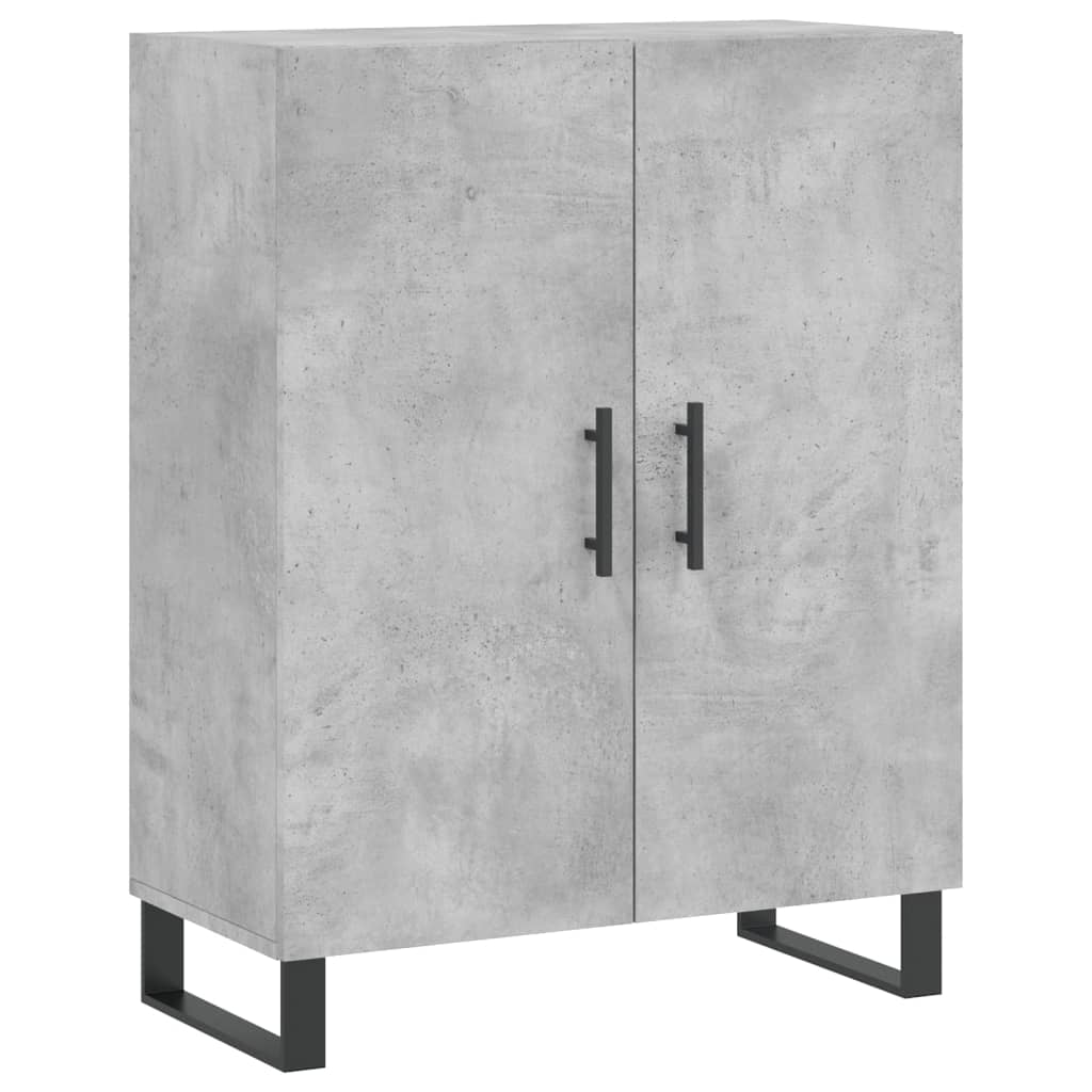 Buffet haut Gris béton 69,5x34x180 cm Bois d'ingénierie - XIOS