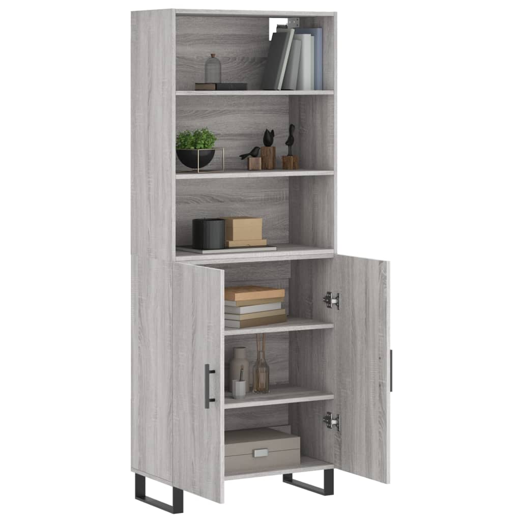 Buffet haut Sonoma gris 69,5x34x180 cm Bois d'ingénierie - XIOS