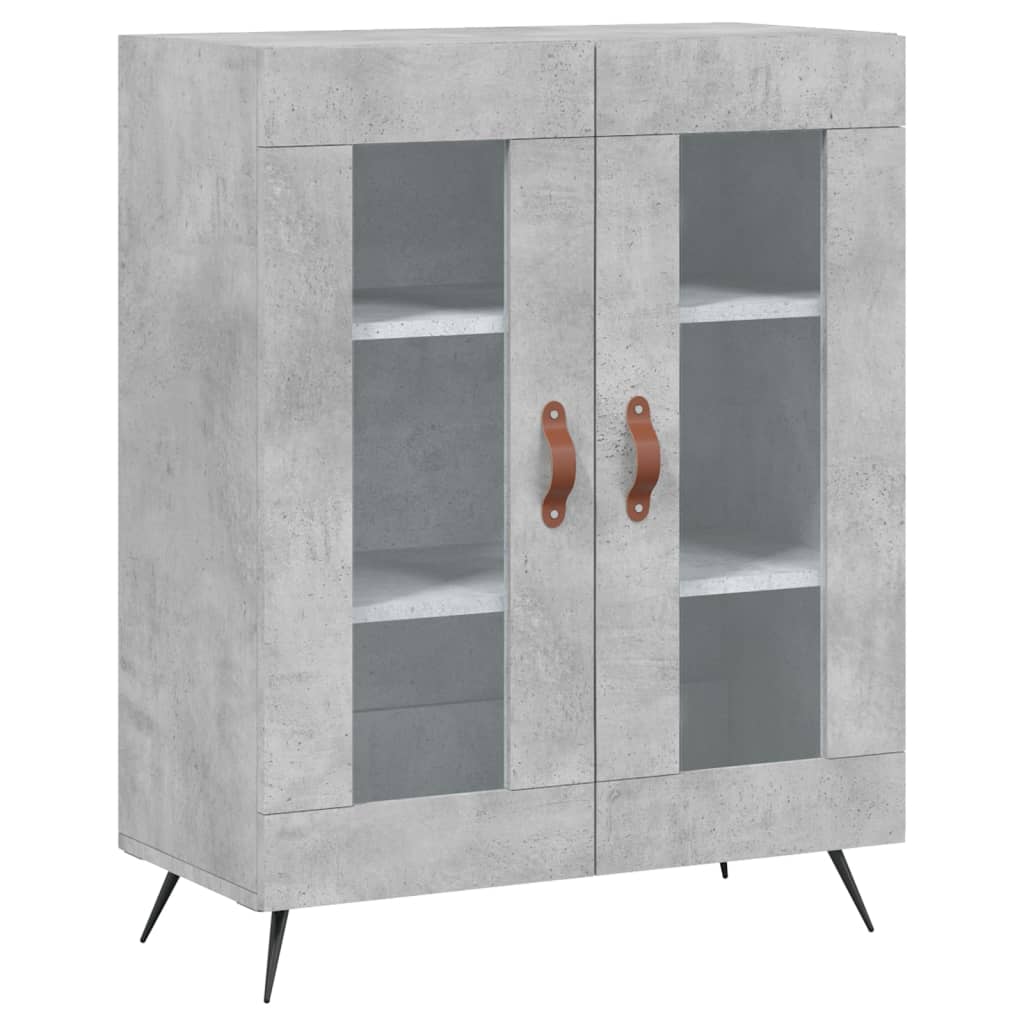 Buffet haut Gris béton 69,5x34x180 cm Bois d'ingénierie - XIOS