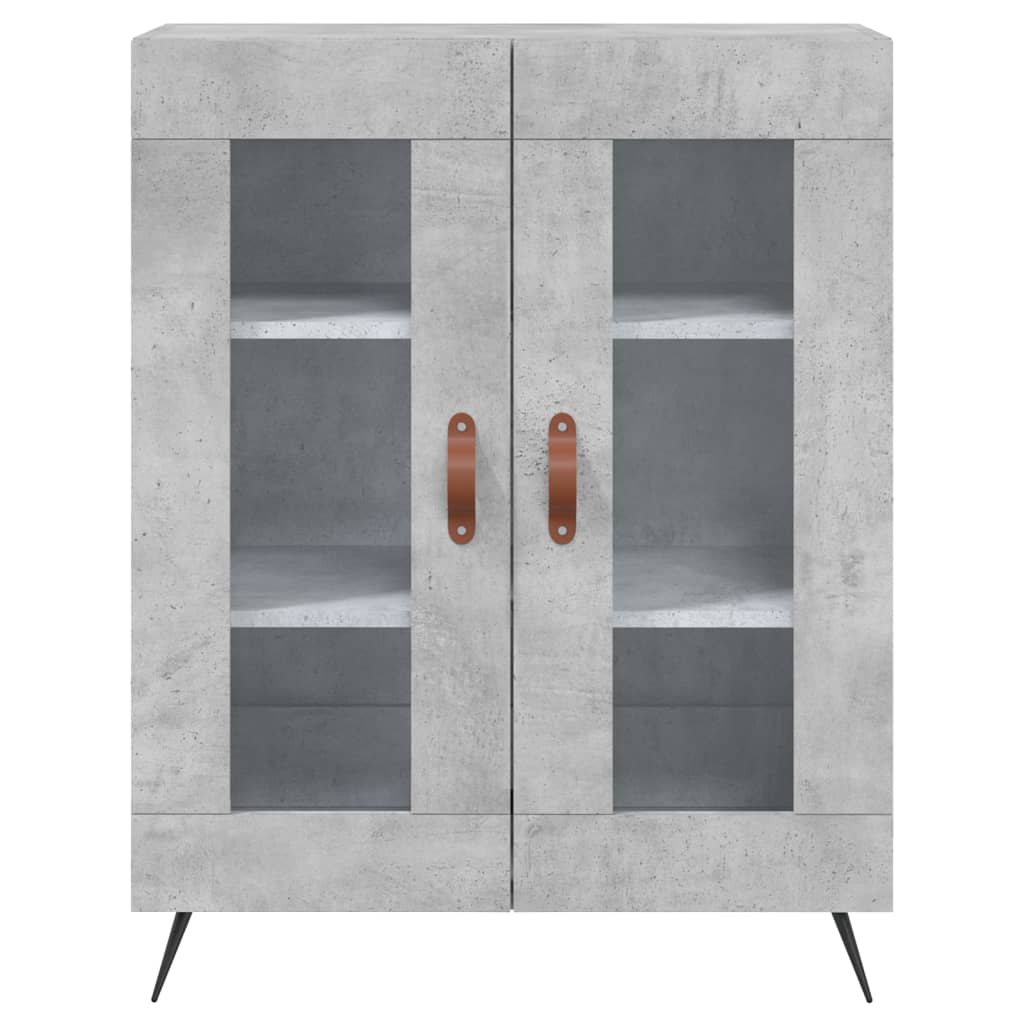 Buffet haut Gris béton 69,5x34x180 cm Bois d'ingénierie - XIOS