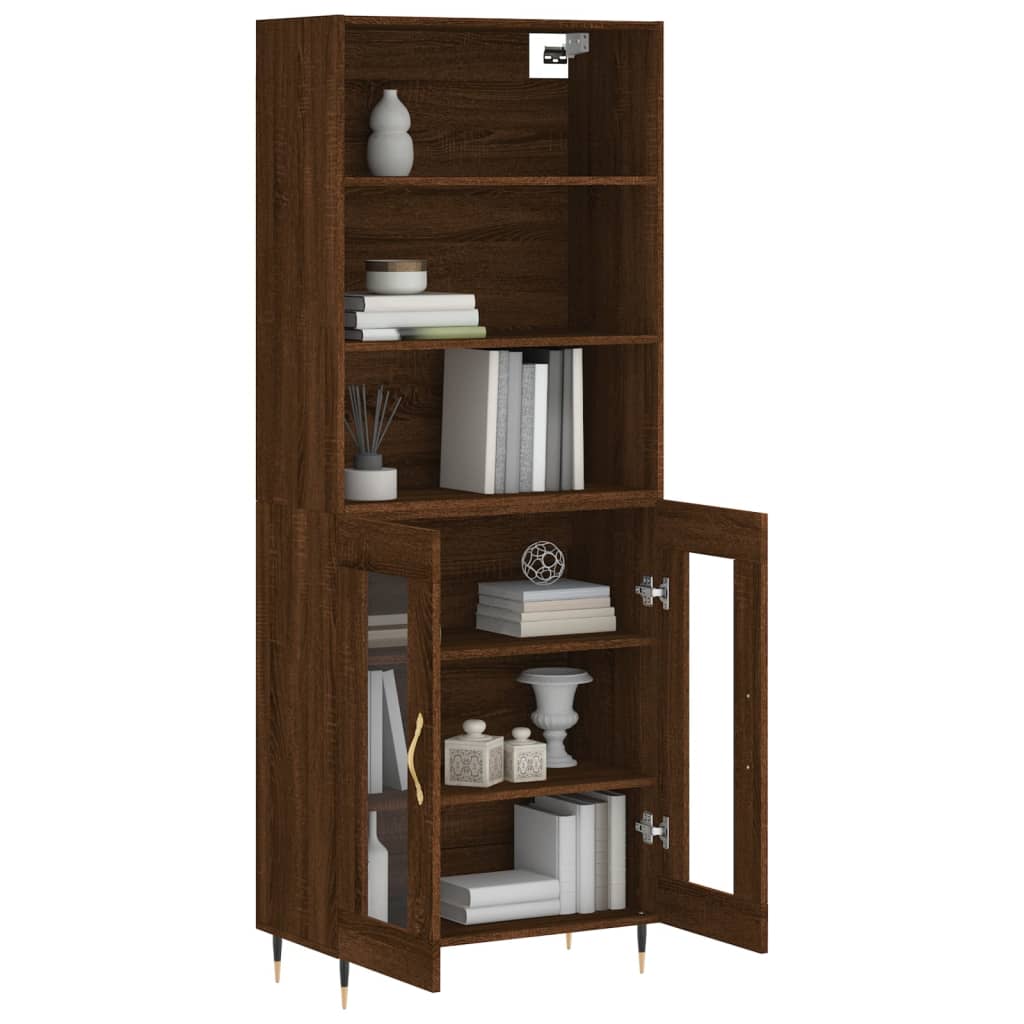 Buffet haut Chêne marron 69,5x34x180 cm Bois d'ingénierie - XIOS