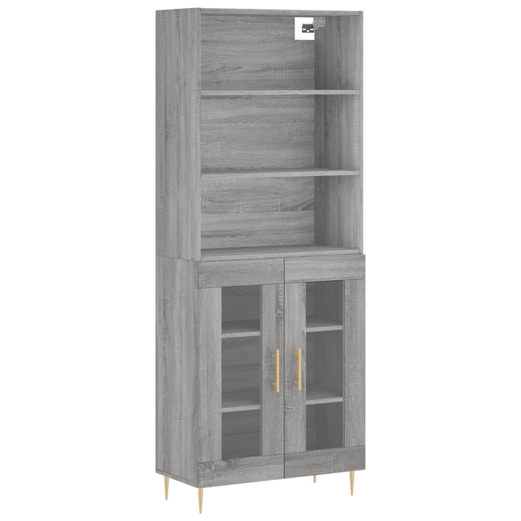 Buffet haut Sonoma gris 69,5x34x180 cm Bois d'ingénierie - XIOS