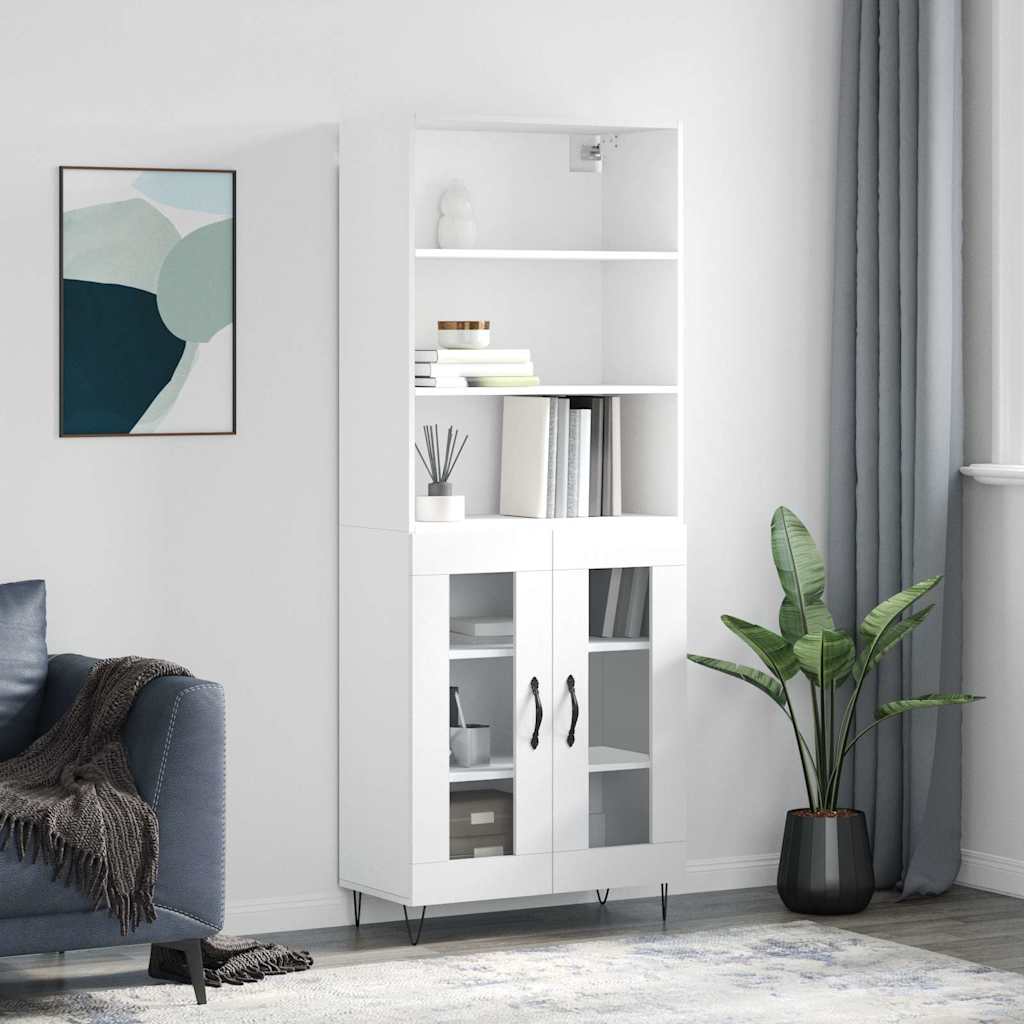 Buffet haut Blanc 69,5x34x180 cm Bois d'ingénierie - XIOS