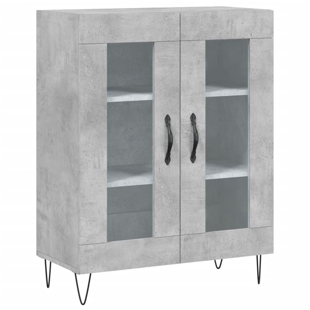 Buffet haut Gris béton 69,5x34x180 cm Bois d'ingénierie - XIOS