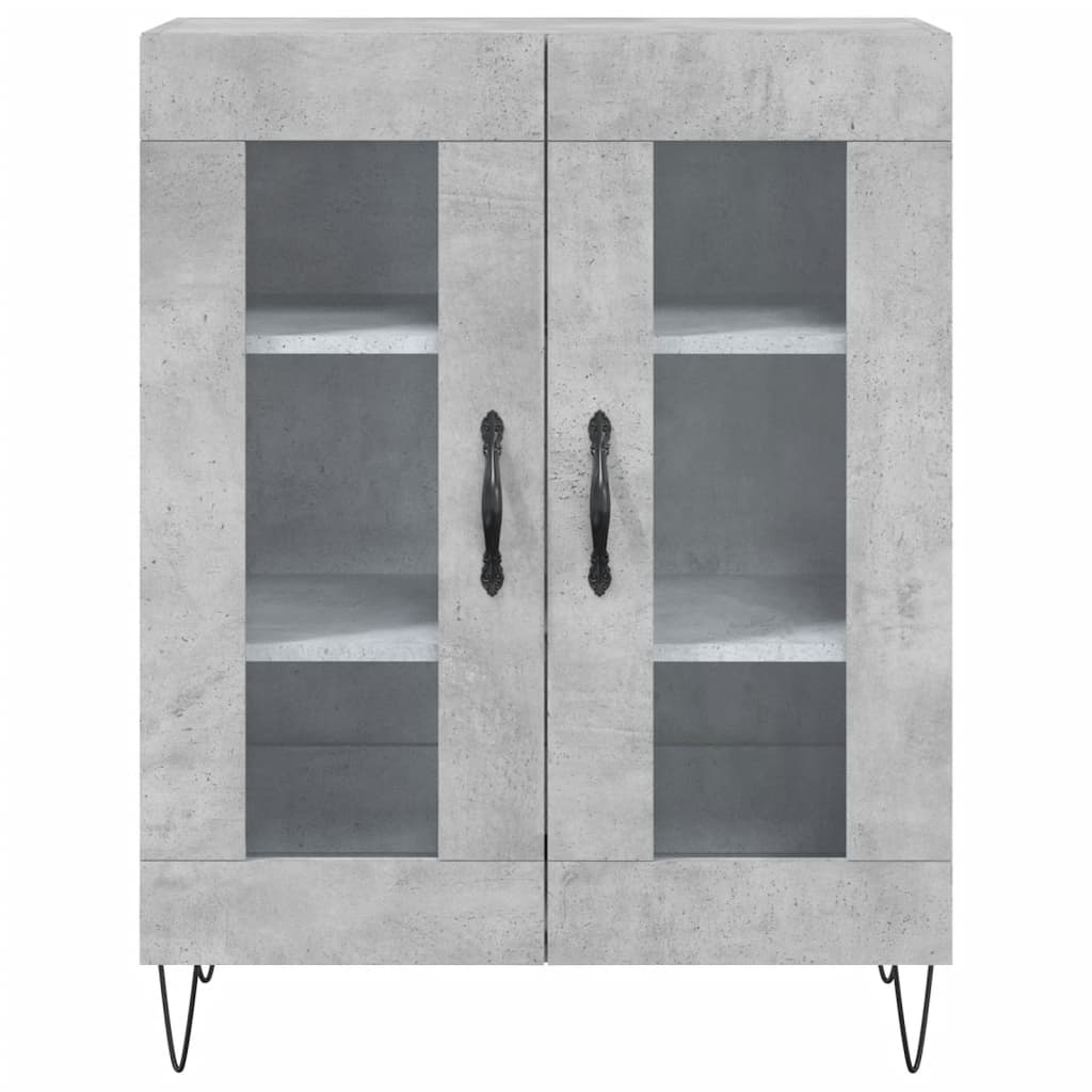 Buffet haut Gris béton 69,5x34x180 cm Bois d'ingénierie - XIOS