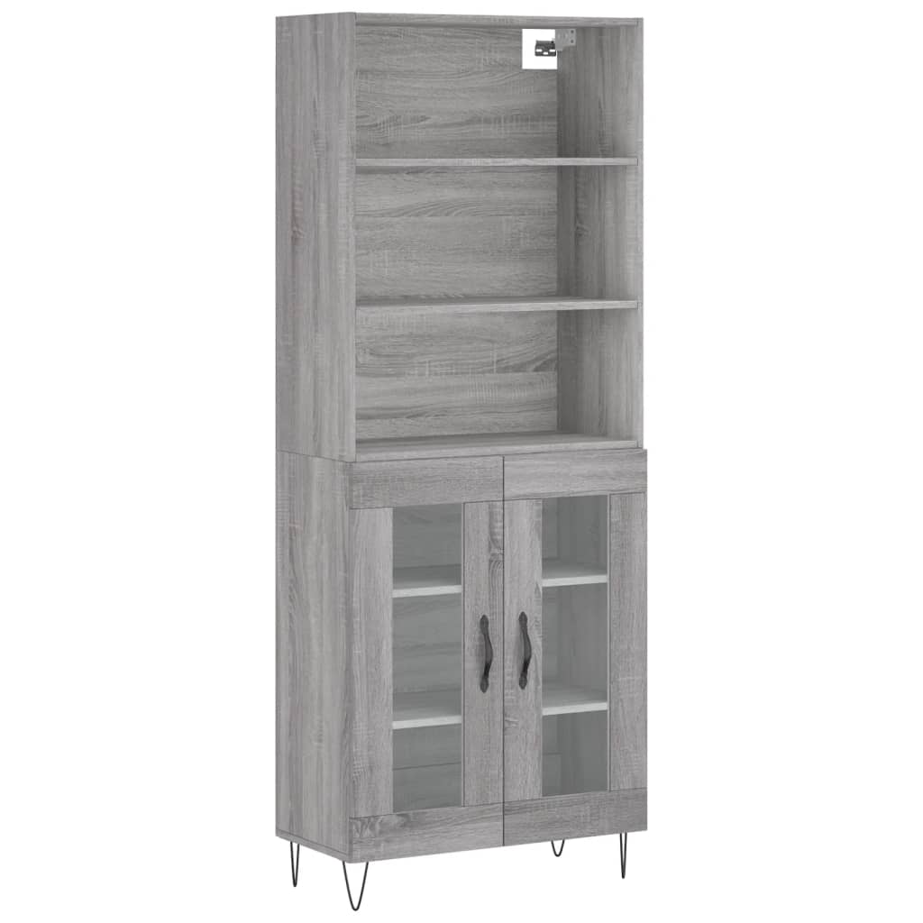 Buffet haut Sonoma gris 69,5x34x180 cm Bois d'ingénierie - XIOS