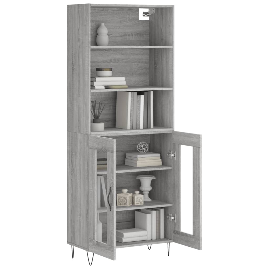 Buffet haut Sonoma gris 69,5x34x180 cm Bois d'ingénierie - XIOS