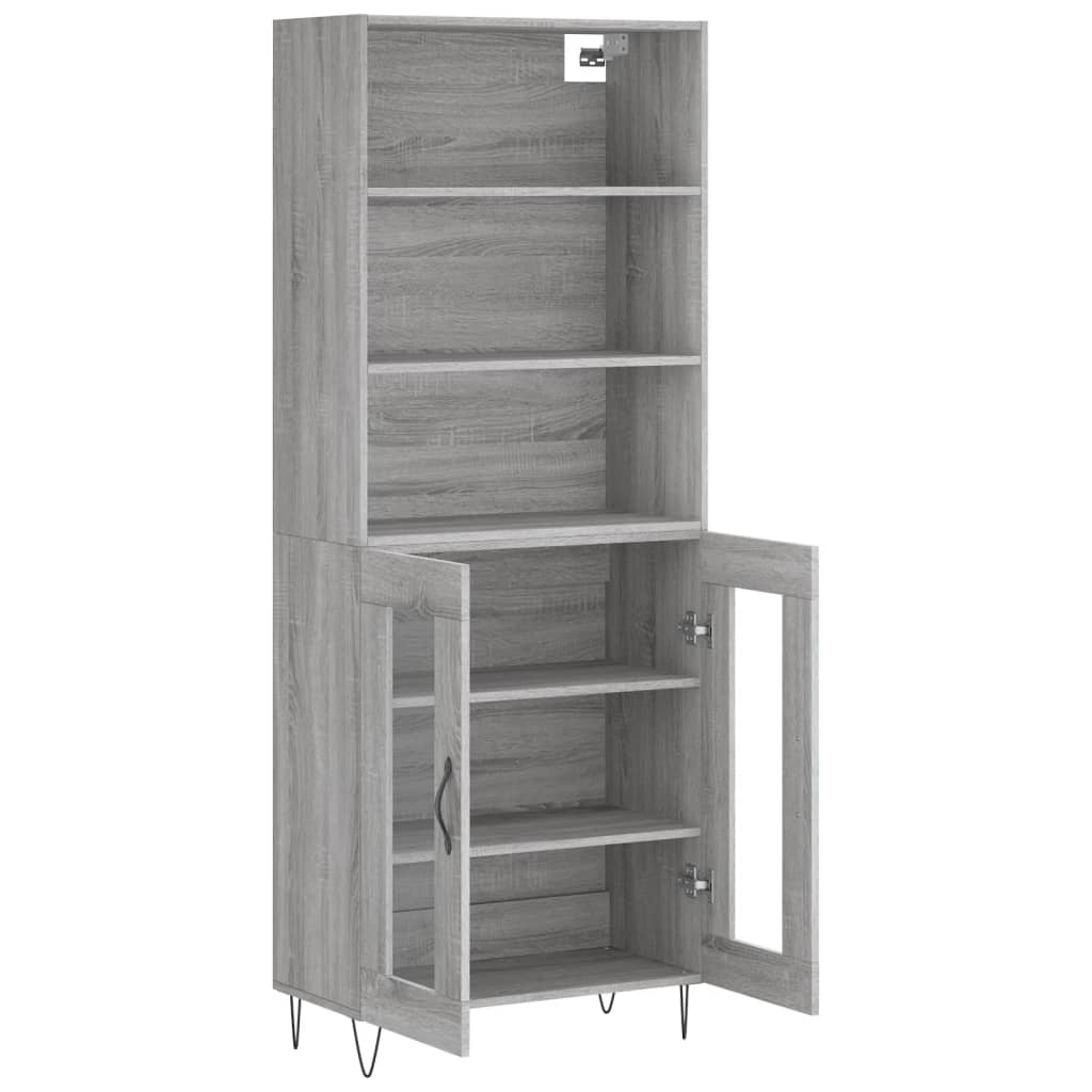 Buffet haut Sonoma gris 69,5x34x180 cm Bois d'ingénierie - XIOS