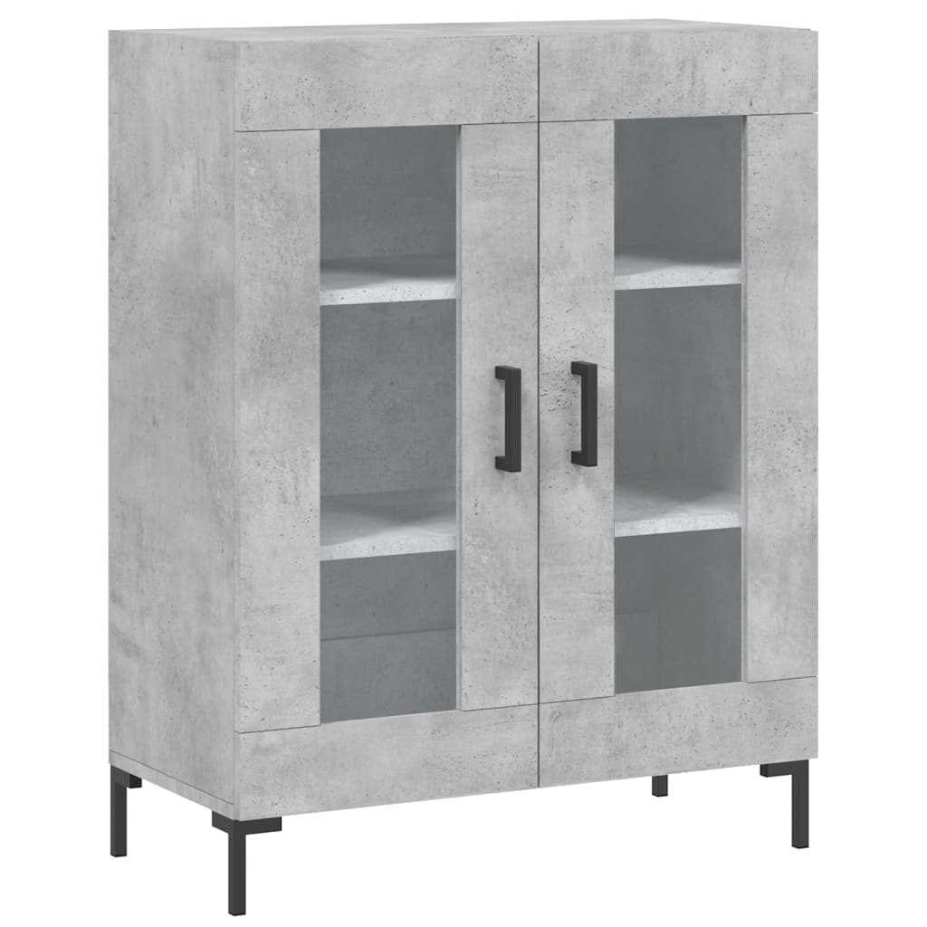Buffet haut Gris béton 69,5x34x180 cm Bois d'ingénierie - XIOS