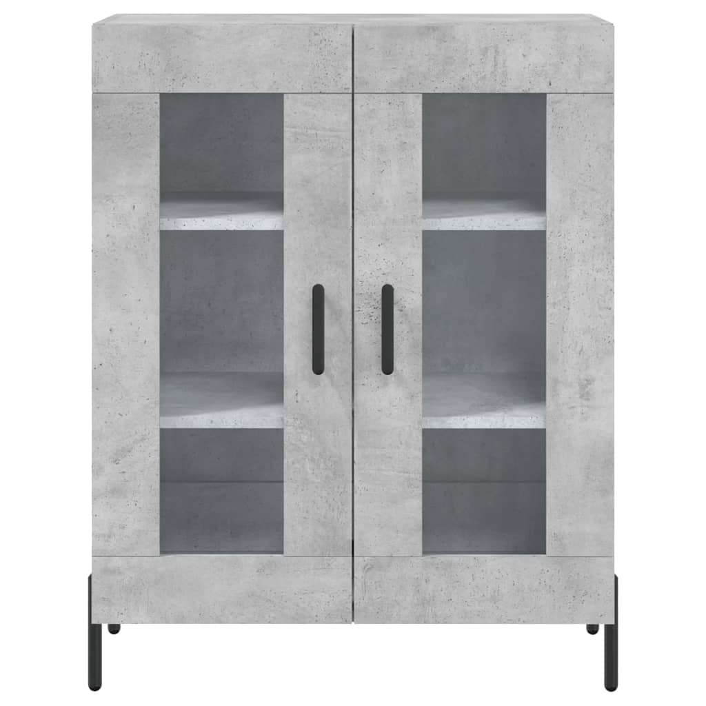Buffet haut Gris béton 69,5x34x180 cm Bois d'ingénierie - XIOS