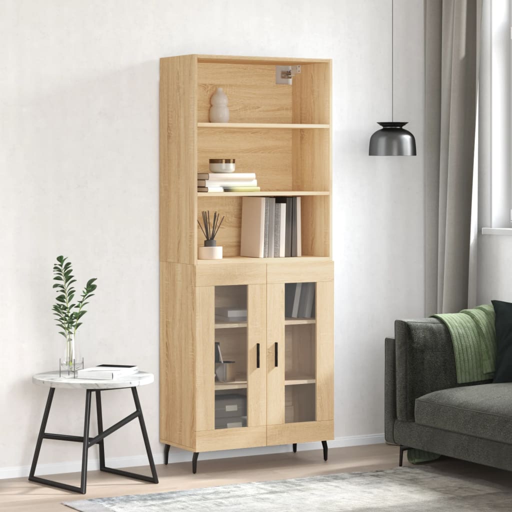 Buffet haut Chêne sonoma 69,5x34x180 cm Bois d'ingénierie - XIOS