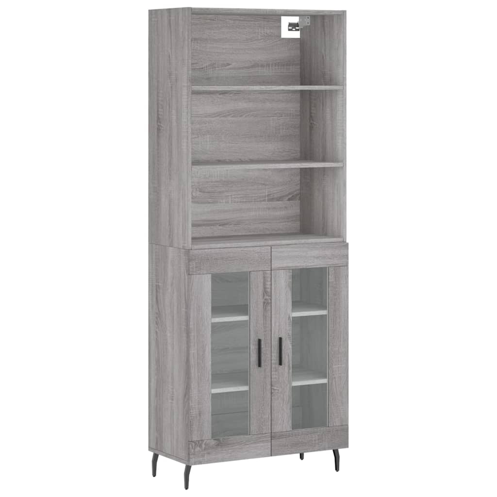 Buffet haut Sonoma gris 69,5x34x180 cm Bois d'ingénierie - XIOS