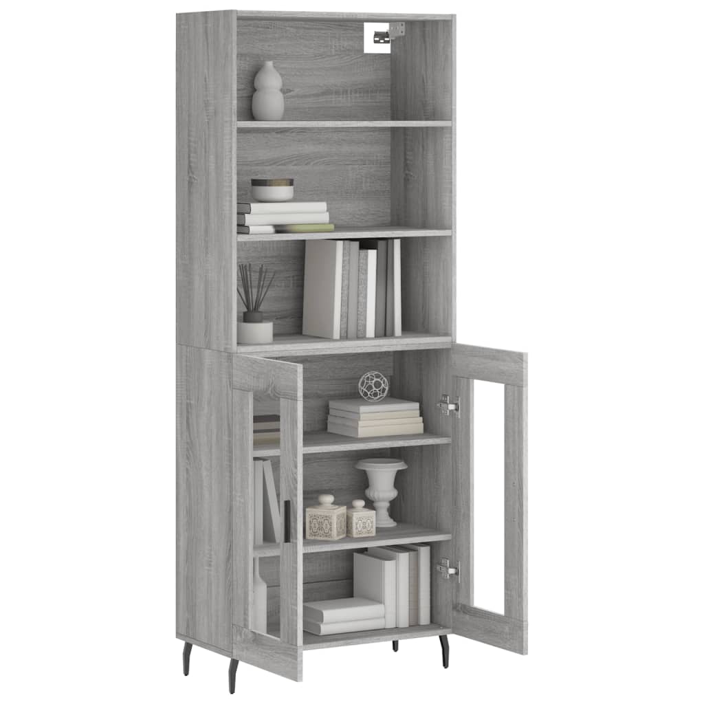 Buffet haut Sonoma gris 69,5x34x180 cm Bois d'ingénierie - XIOS