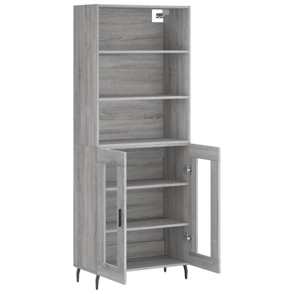 Buffet haut Sonoma gris 69,5x34x180 cm Bois d'ingénierie - XIOS