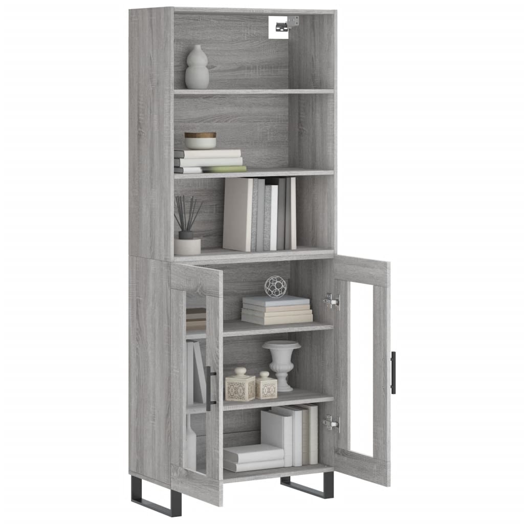 Buffet haut Sonoma gris 69,5x34x180 cm Bois d'ingénierie - XIOS