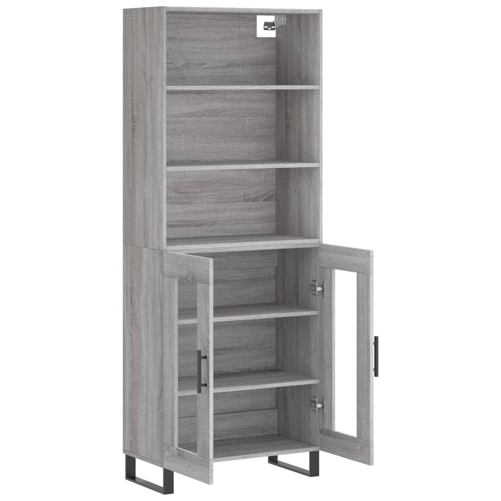 Buffet haut Sonoma gris 69,5x34x180 cm Bois d'ingénierie - XIOS