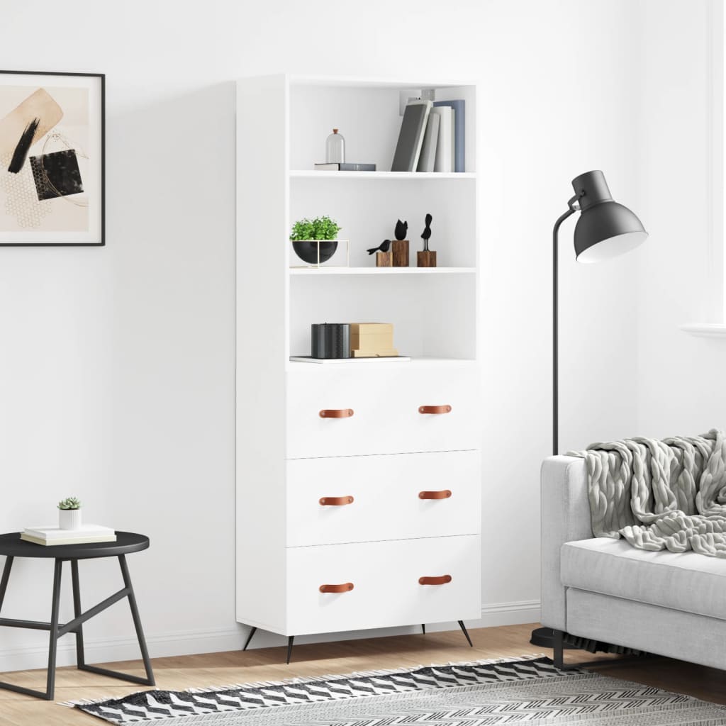 Buffet haut Blanc 69,5x34x180 cm Bois d'ingénierie - XIOS