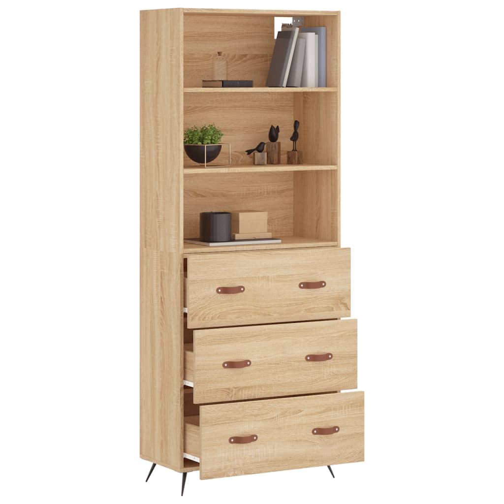 Buffet haut Chêne sonoma 69,5x34x180 cm Bois d'ingénierie - XIOS