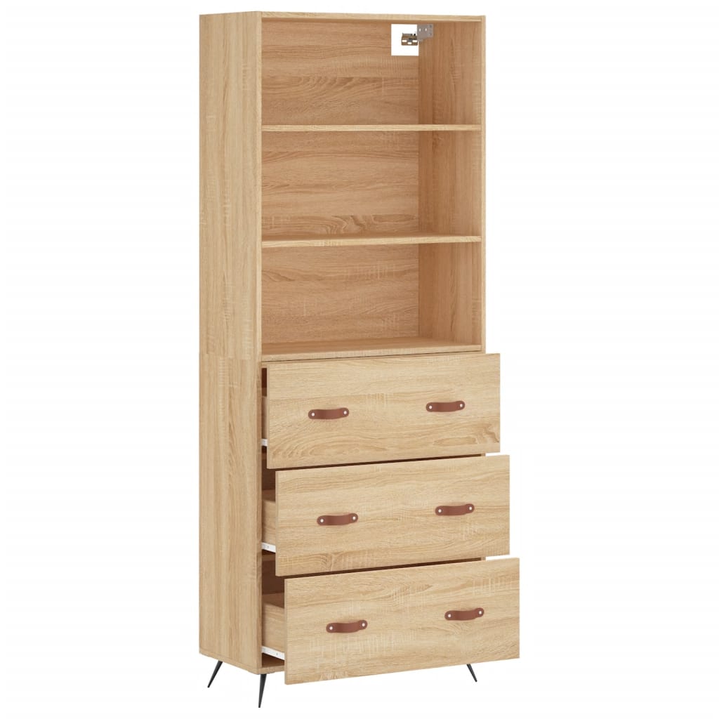 Buffet haut Chêne sonoma 69,5x34x180 cm Bois d'ingénierie - XIOS