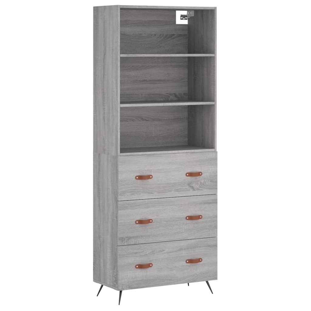 Buffet haut Sonoma gris 69,5x34x180 cm Bois d'ingénierie - XIOS