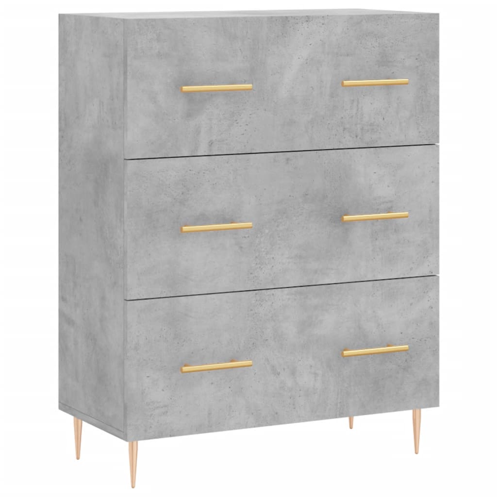 Buffet haut Gris béton 69,5x34x180 cm Bois d'ingénierie - XIOS