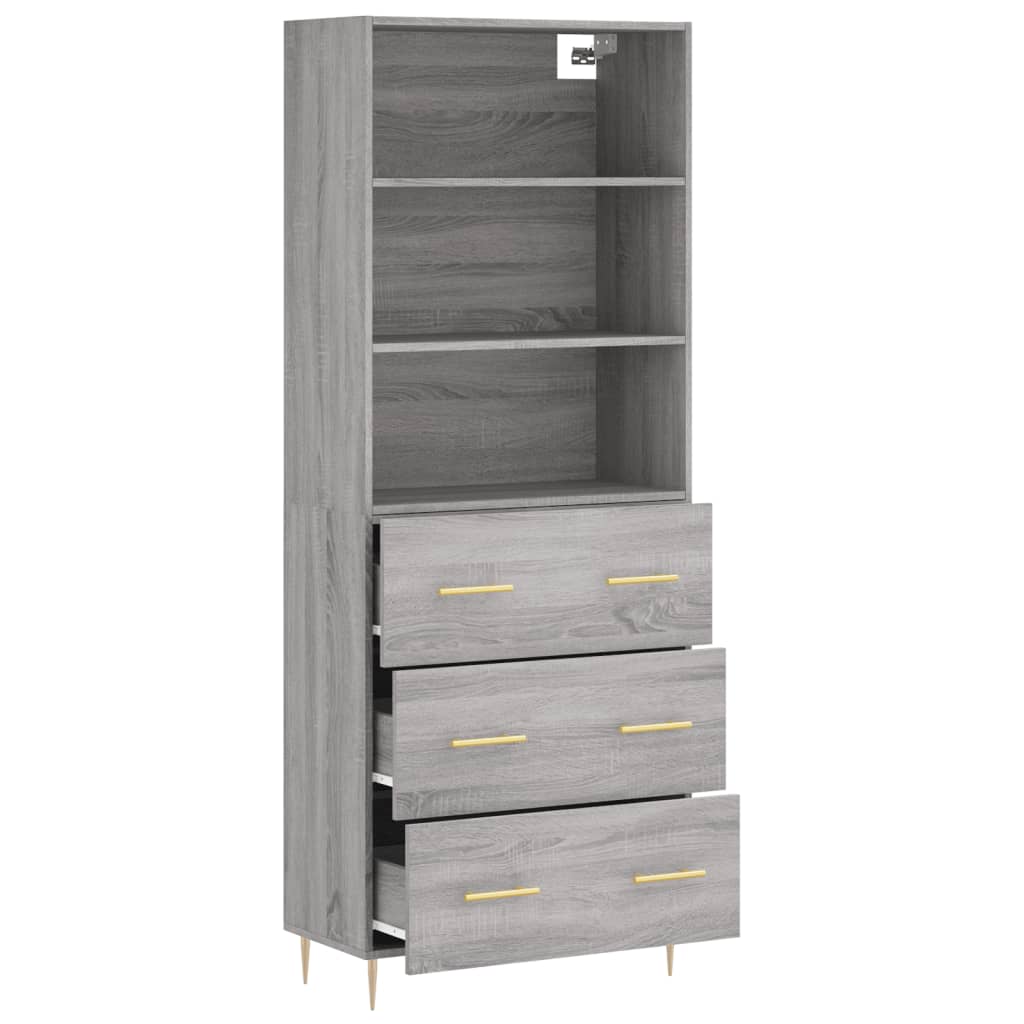 Buffet haut Sonoma gris 69,5x34x180 cm Bois d'ingénierie - XIOS