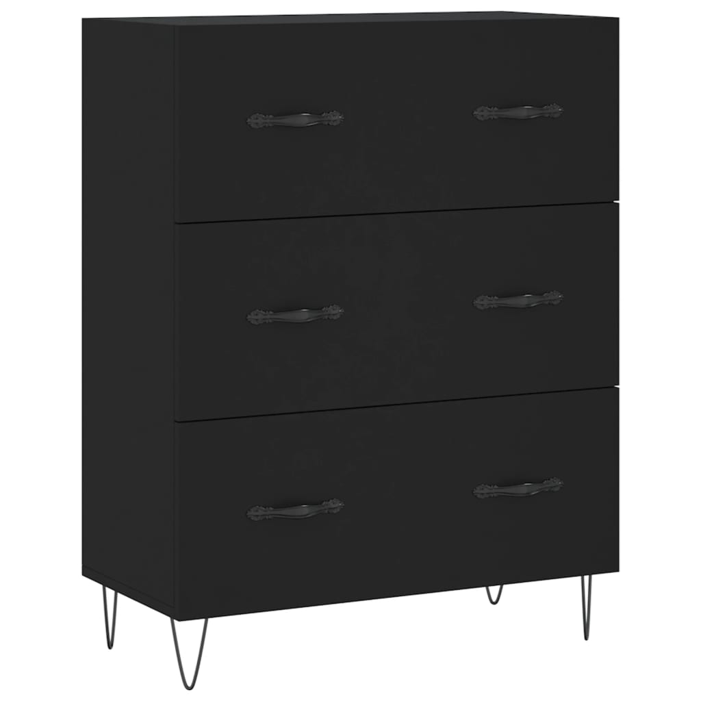 Buffet haut Noir 69,5x34x180 cm Bois d'ingénierie - XIOS