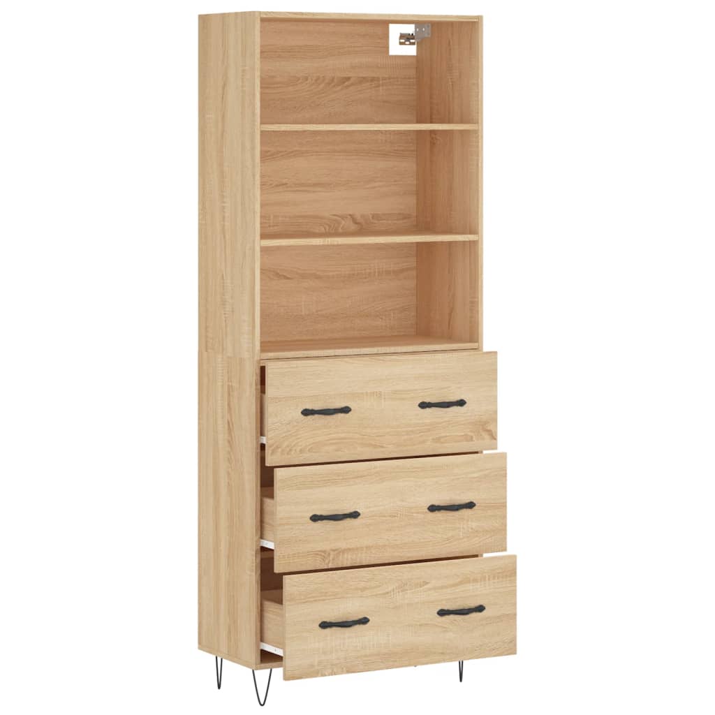 Buffet haut Chêne sonoma 69,5x34x180 cm Bois d'ingénierie - XIOS