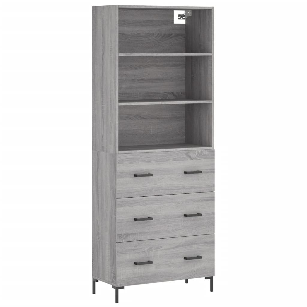Buffet haut Sonoma gris 69,5x34x180 cm Bois d'ingénierie - XIOS