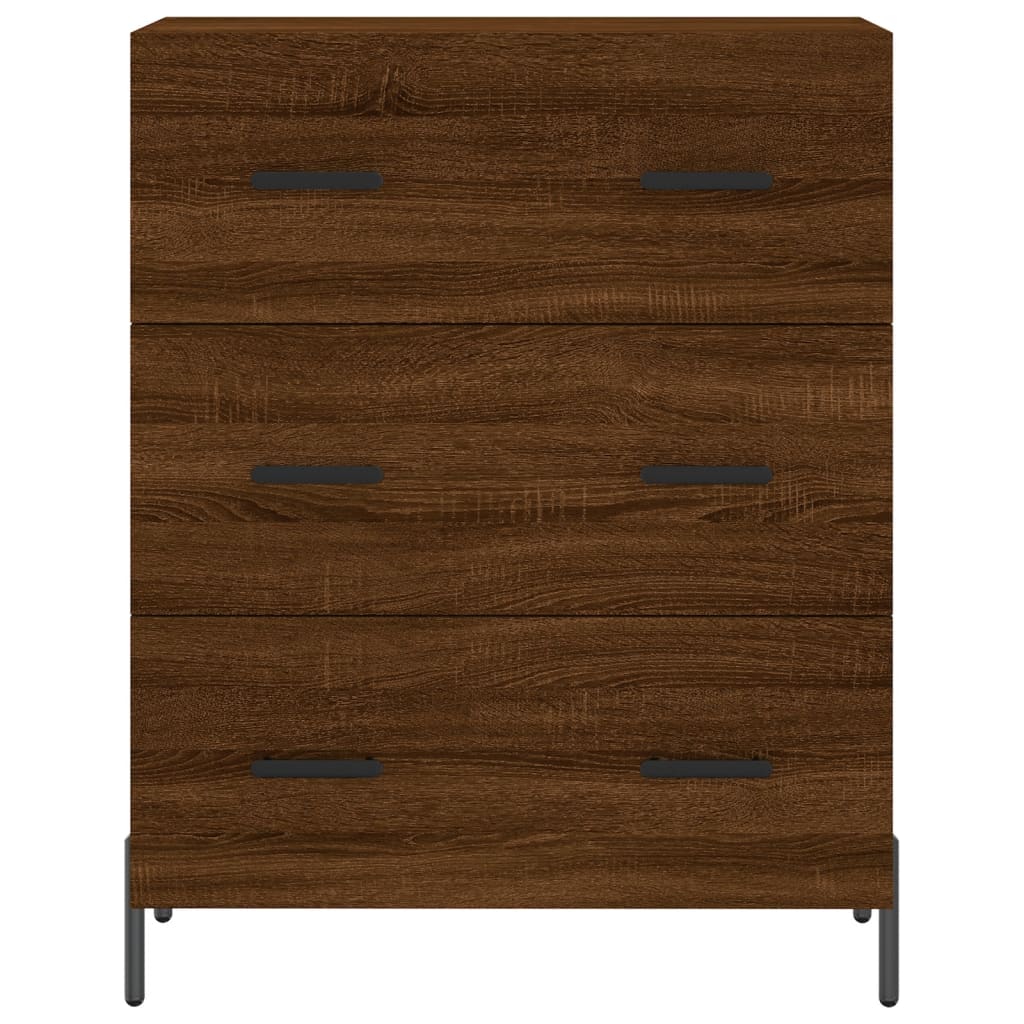 Buffet haut Chêne marron 69,5x34x180 cm Bois d'ingénierie - XIOS