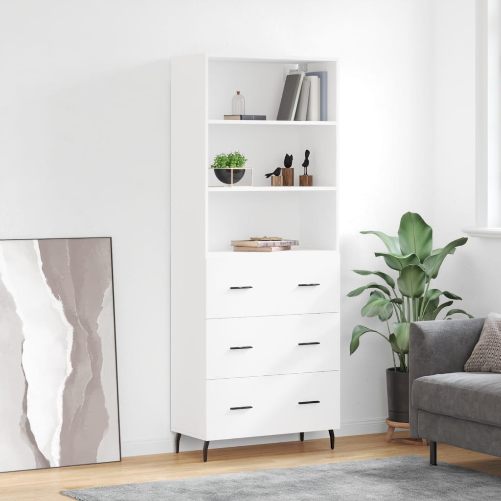 Buffet haut Blanc 69,5x34x180 cm Bois d'ingénierie - XIOS