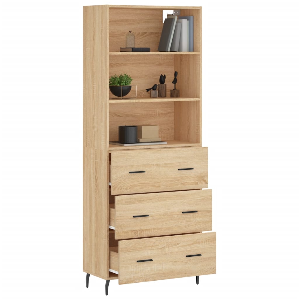 Buffet haut Chêne sonoma 69,5x34x180 cm Bois d'ingénierie - XIOS