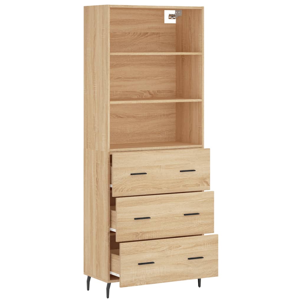 Buffet haut Chêne sonoma 69,5x34x180 cm Bois d'ingénierie - XIOS