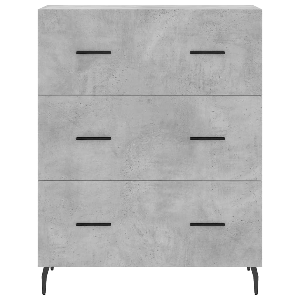Buffet haut Gris béton 69,5x34x180 cm Bois d'ingénierie - XIOS
