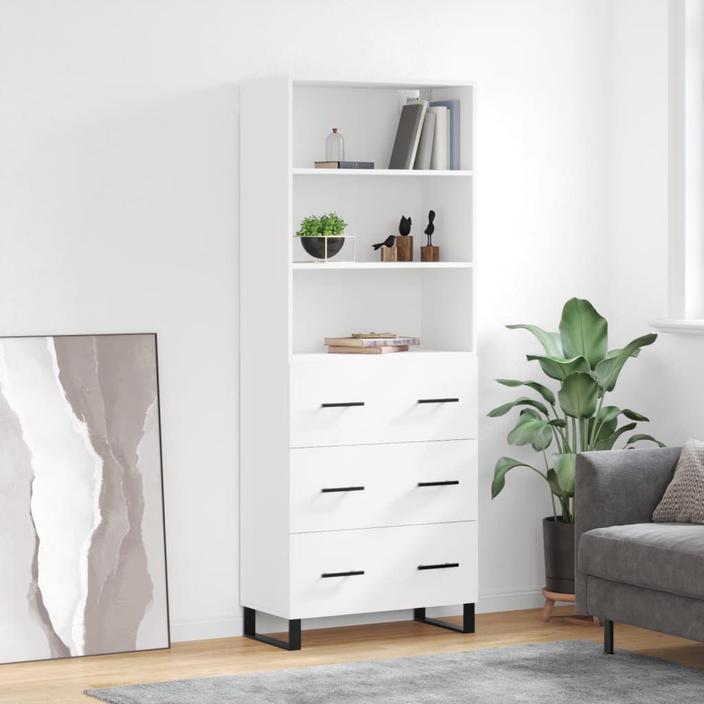 Buffet haut Blanc 69,5x34x180 cm Bois d'ingénierie - XIOS