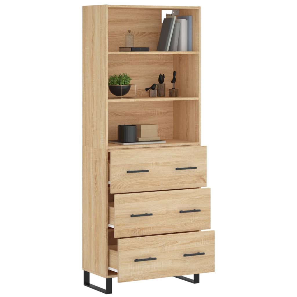 Buffet haut Chêne sonoma 69,5x34x180 cm Bois d'ingénierie - XIOS