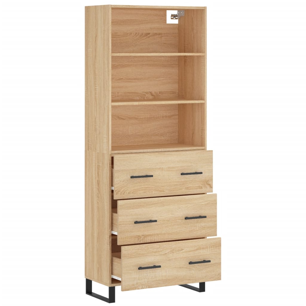 Buffet haut Chêne sonoma 69,5x34x180 cm Bois d'ingénierie - XIOS