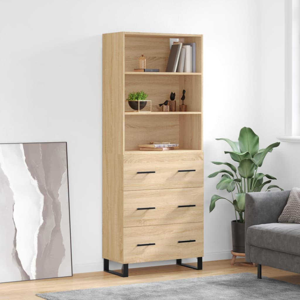 Buffet haut Chêne sonoma 69,5x34x180 cm Bois d'ingénierie - XIOS