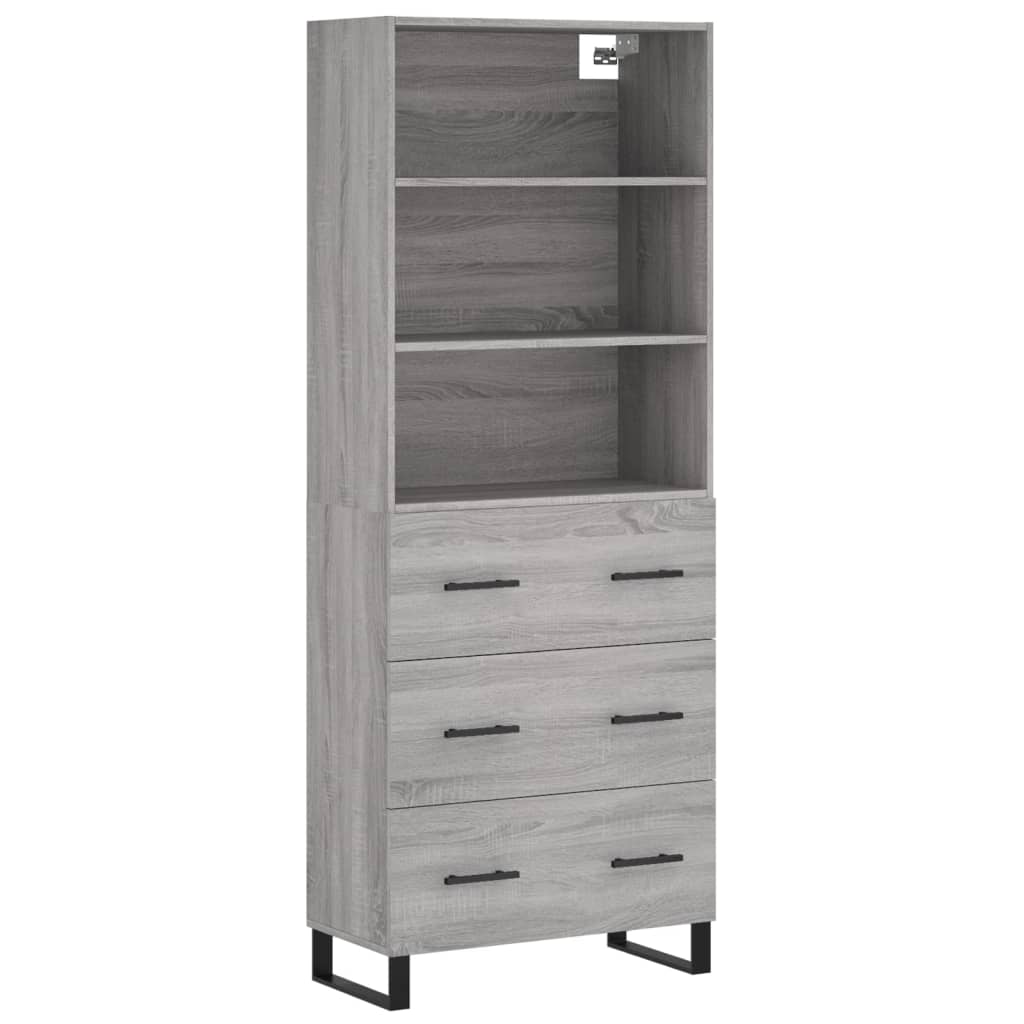Buffet haut Sonoma gris 69,5x34x180 cm Bois d'ingénierie - XIOS
