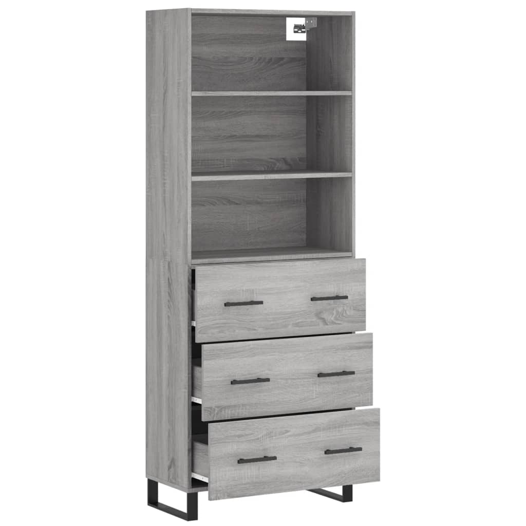 Buffet haut Sonoma gris 69,5x34x180 cm Bois d'ingénierie - XIOS