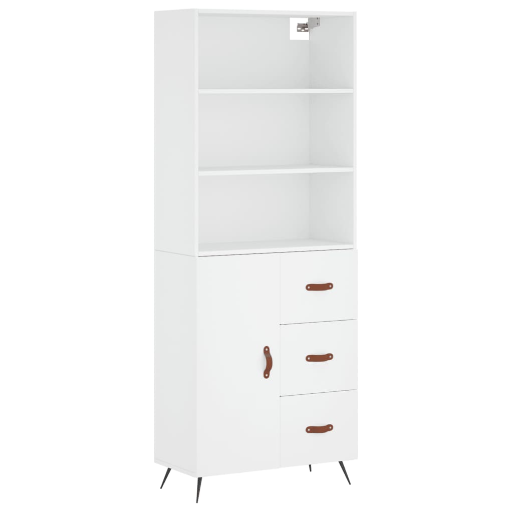 Buffet haut Blanc 69,5x34x180 cm Bois d'ingénierie - XIOS