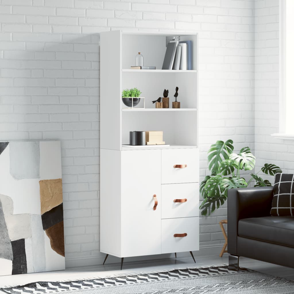 Buffet haut Blanc 69,5x34x180 cm Bois d'ingénierie - XIOS