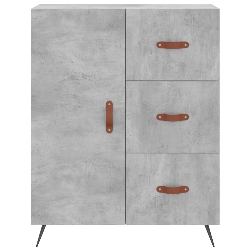 Buffet haut Gris béton 69,5x34x180 cm Bois d'ingénierie - XIOS
